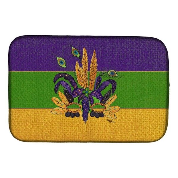 Carolines Treasures Carolines Treasures 8387DDM Mardi Gras Mask Dish Drying Mat 8387DDM - main